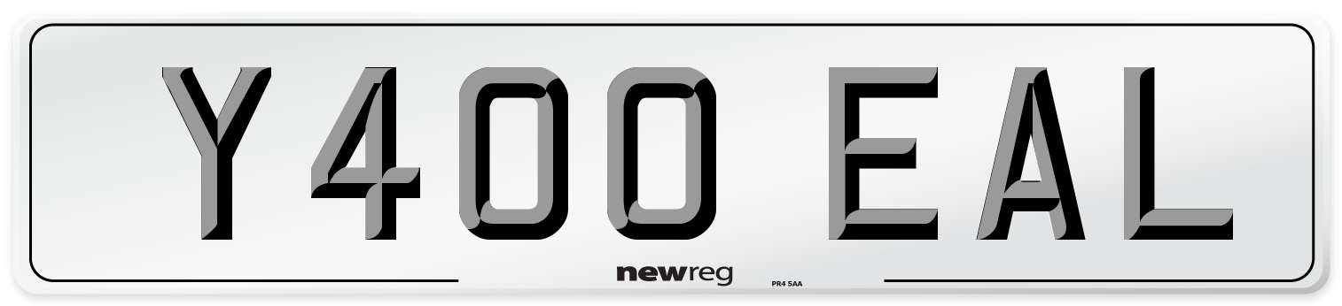 Y400 EAL Number Plate from New Reg